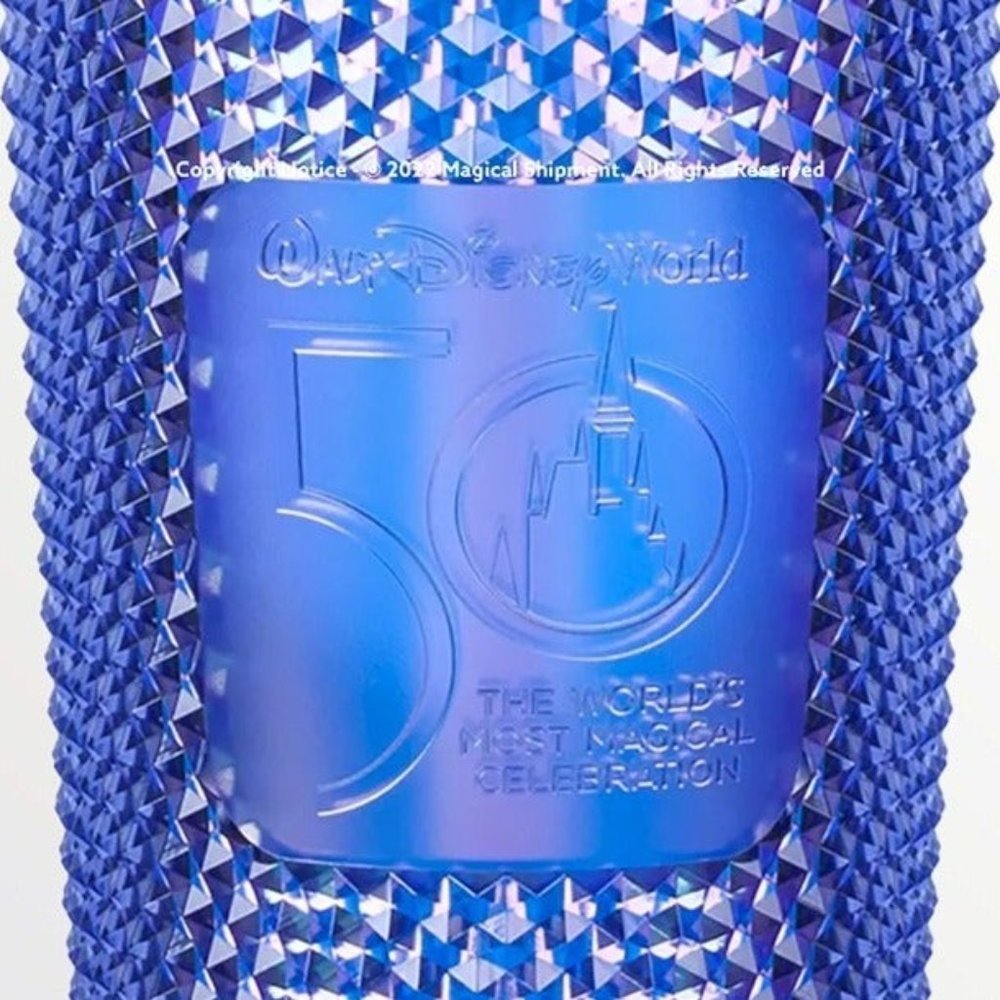 Walt Disney World 50th Anniversary Geometric Starbucks Tumbler with Straw – Blue - Picture 4 of 4